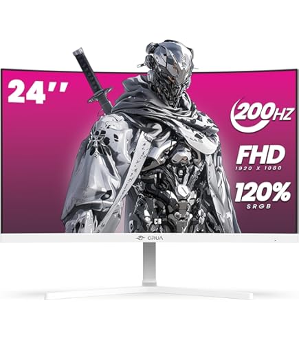 Amazon.co.jp: CRUA 24インチ 200hz/180hz 湾曲ゲーミングモニター FHD